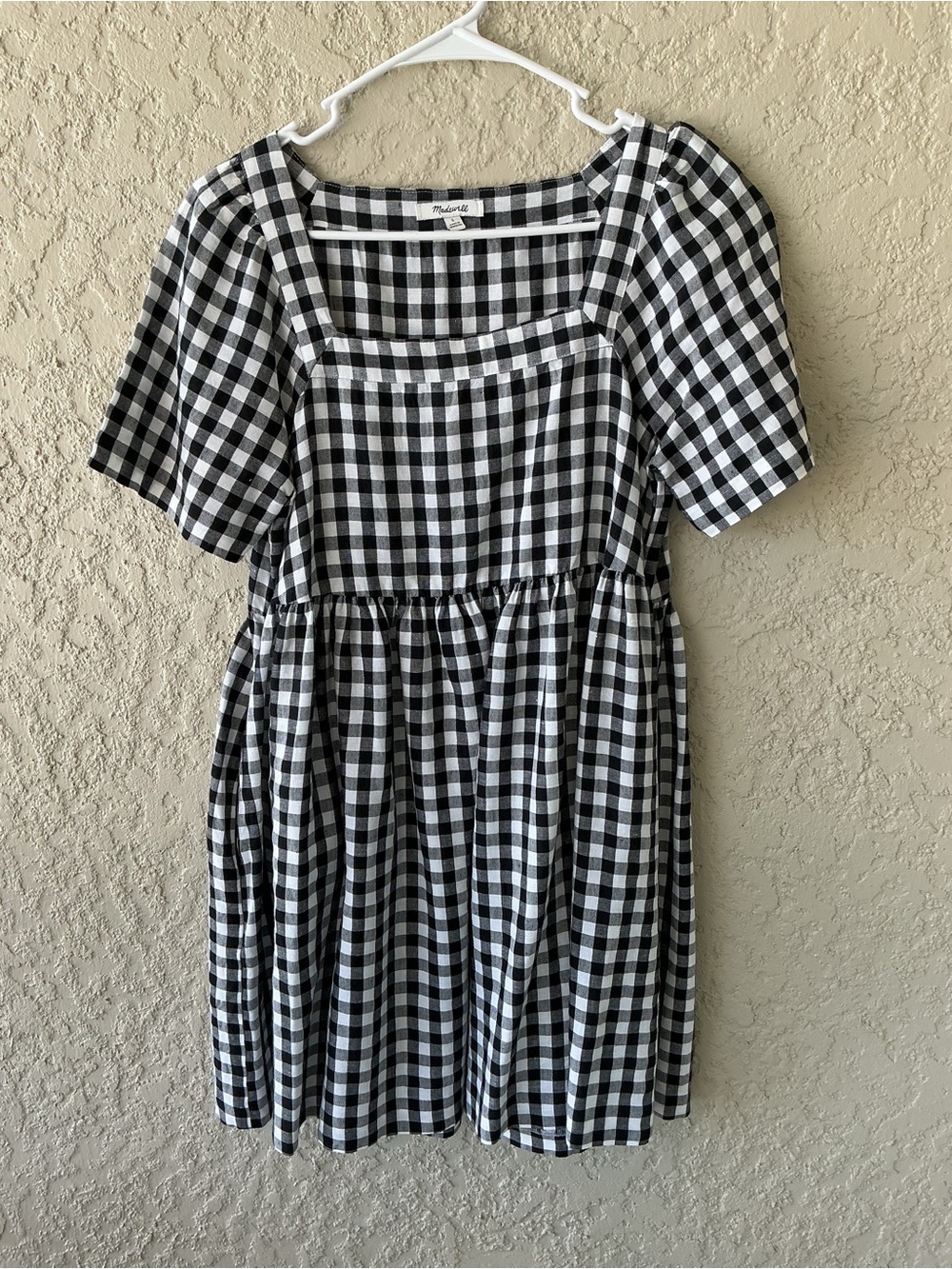 Madewell Black and White Gingham Dress